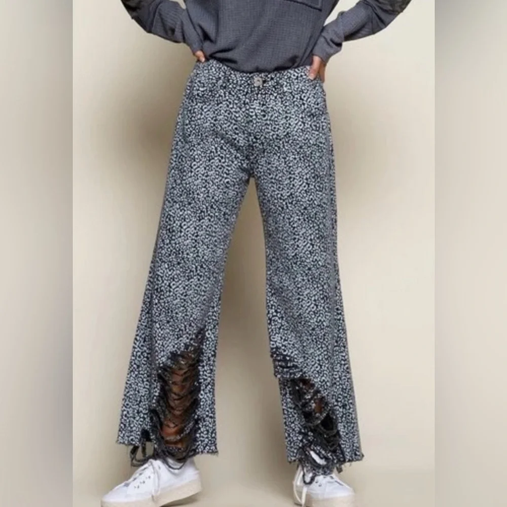 POL Wide Leg Leopard Print Pants - Picture 3 of 6